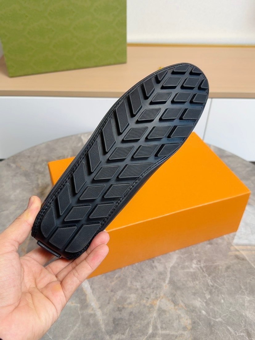 Fendi Black Metal-Hardware Loafers