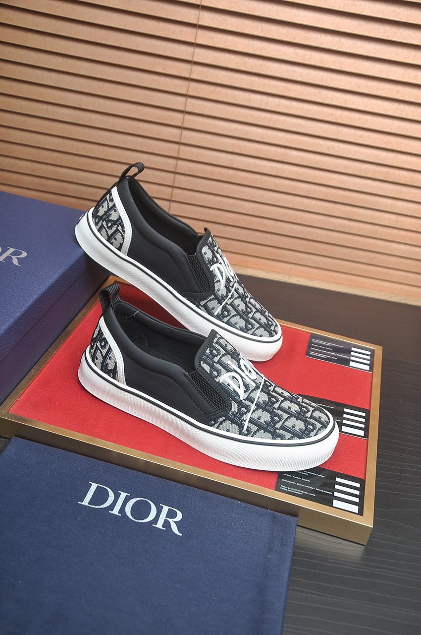 Dior Patterned Slip-On Sneakers