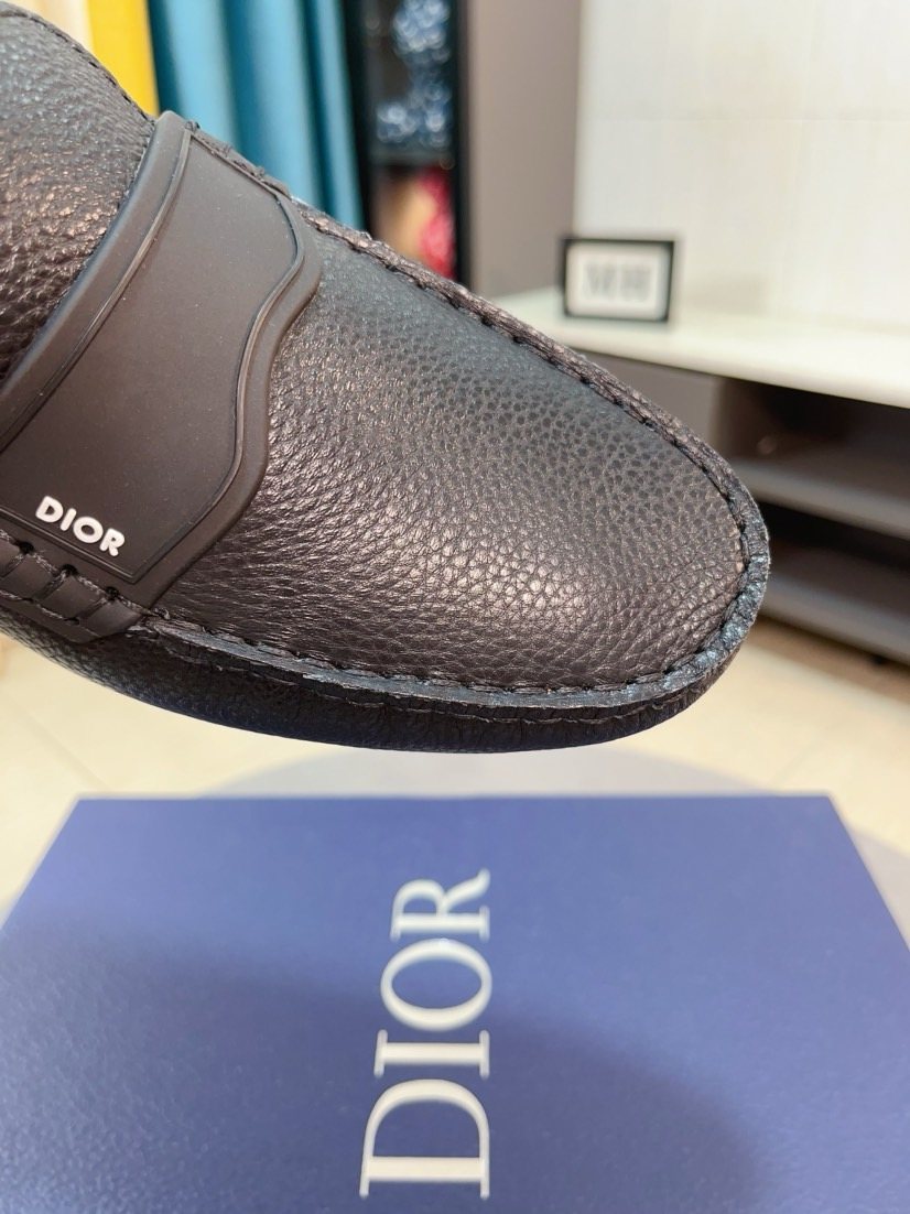 Dior Textured Moc-Toe Loafers