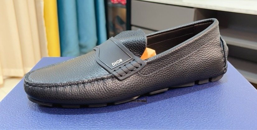 Dior Textured Moc-Toe Loafers