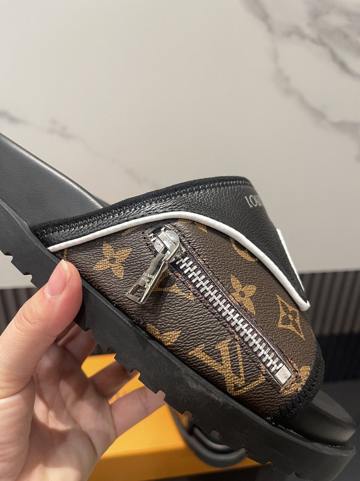Louis Vuitton Brown Monogram Slide Sandals