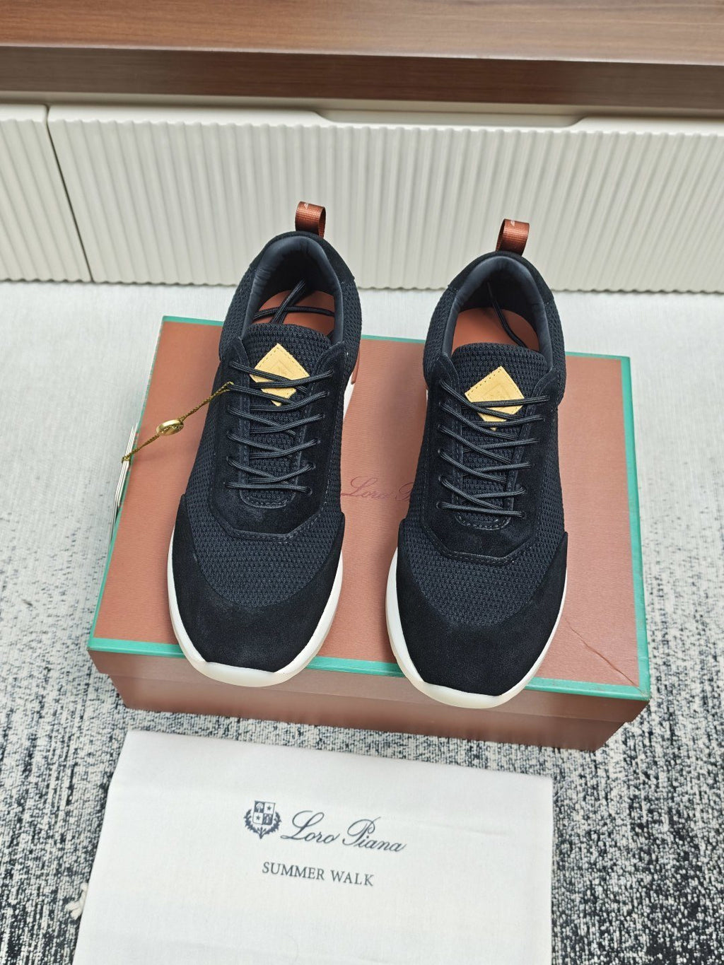 Loro Piana Men's Black Low-Top Sneakers