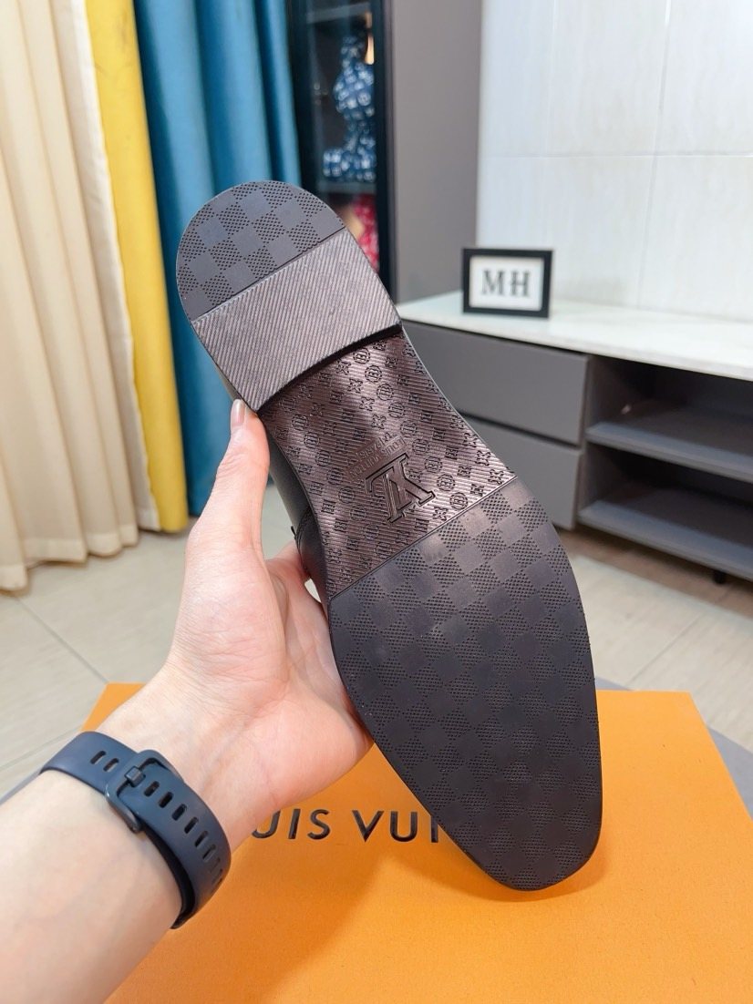 Louis Vuitton Dark Brown Buckle Loafers