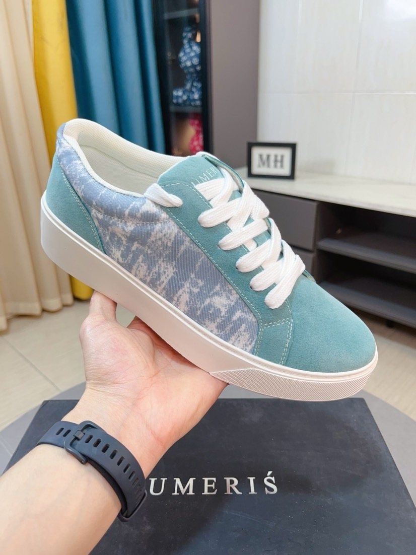 NUMERIS Men's Turquoise Patterned Low-Top Sneakers