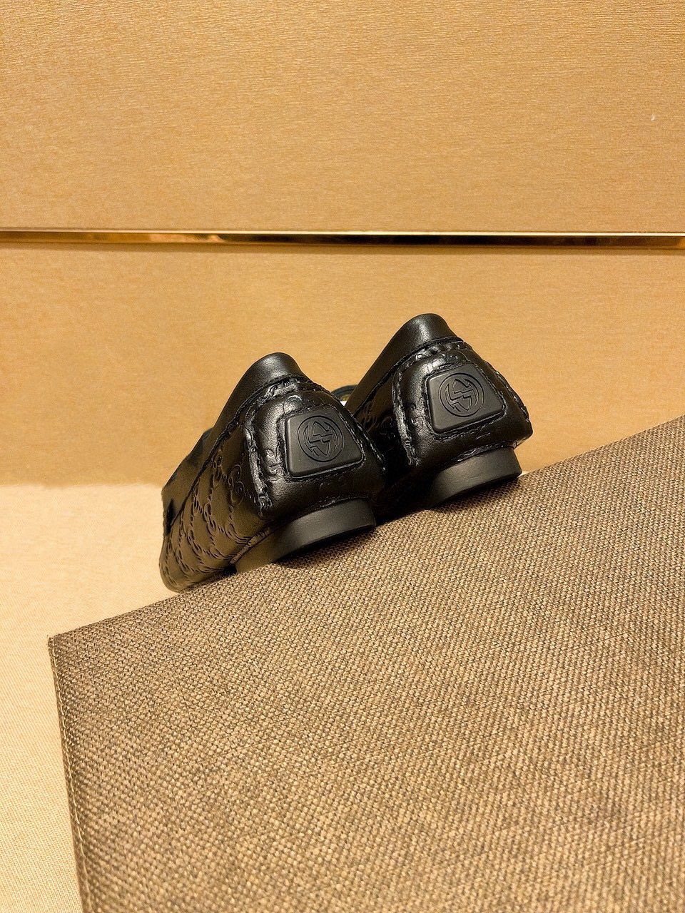 Gucci Black Embossed Loafers