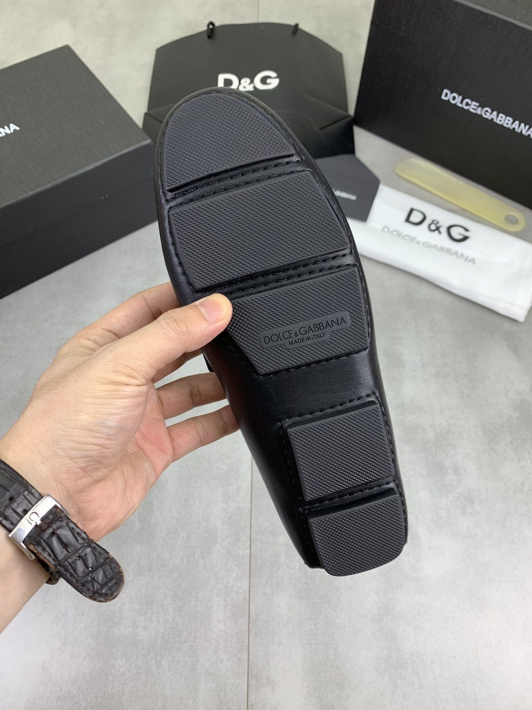 Dolce & Gabbana Navy Driving Loafers
