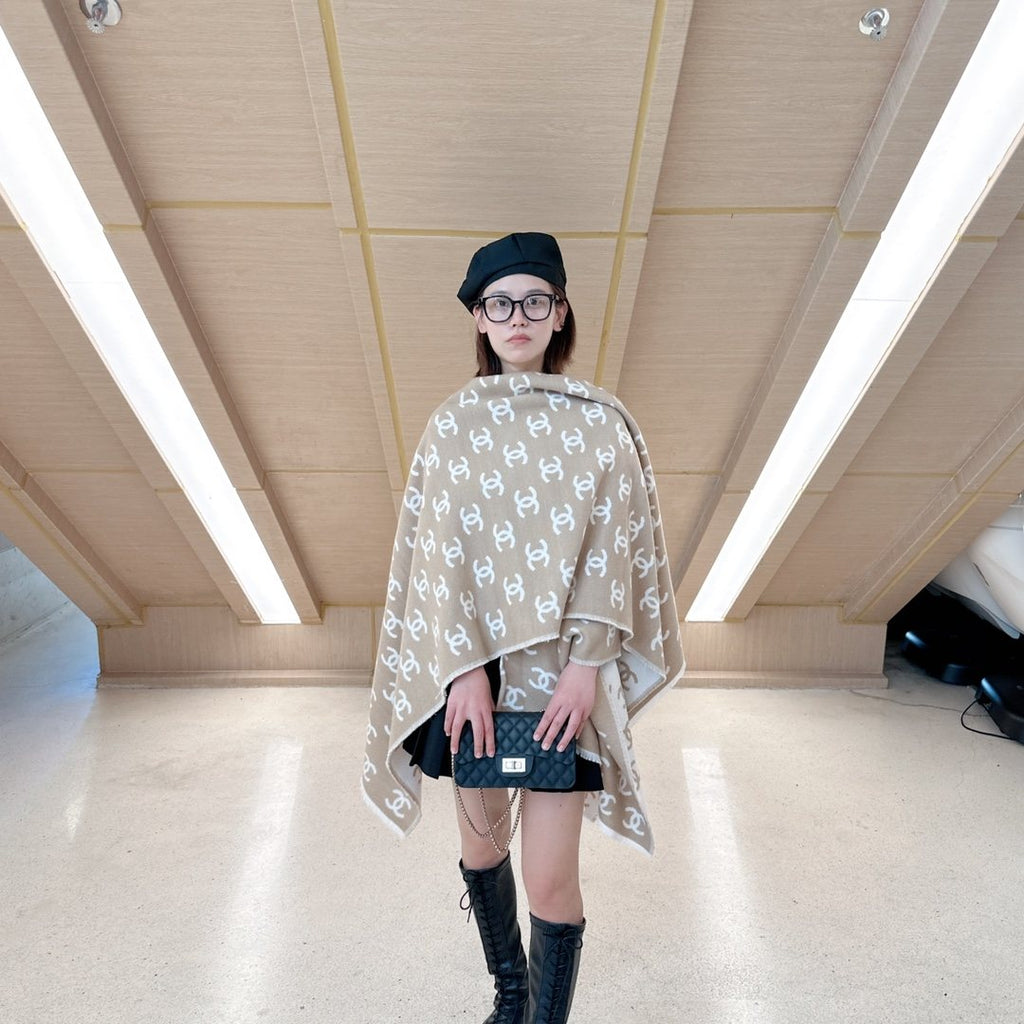 Chanel Fringed Motif Shawl