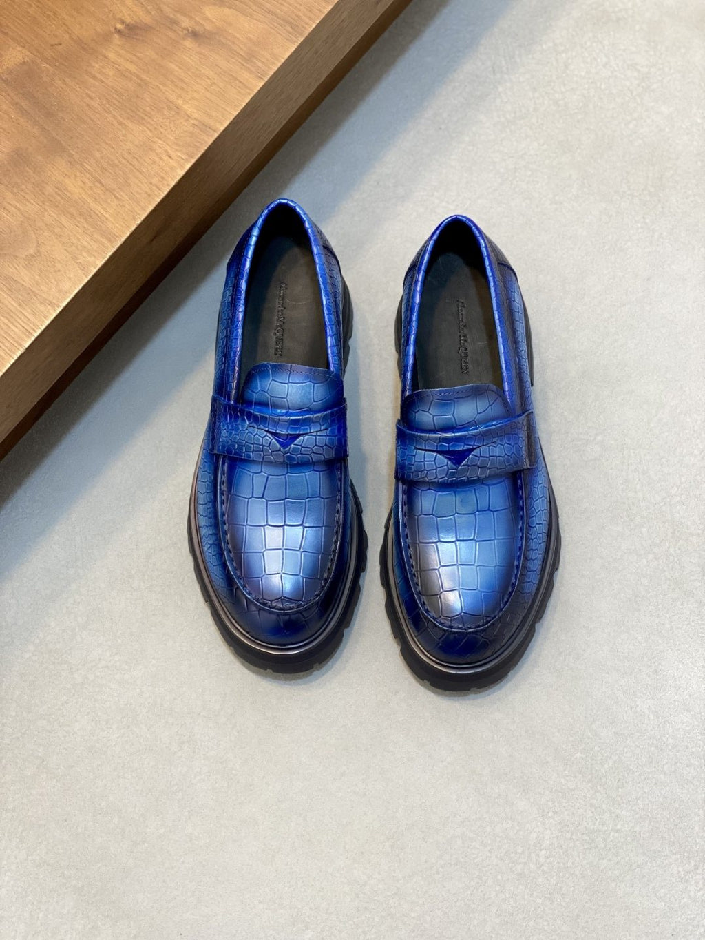 Alexander McQueen Men's Croc-Embossed Lug-Sole Loafers