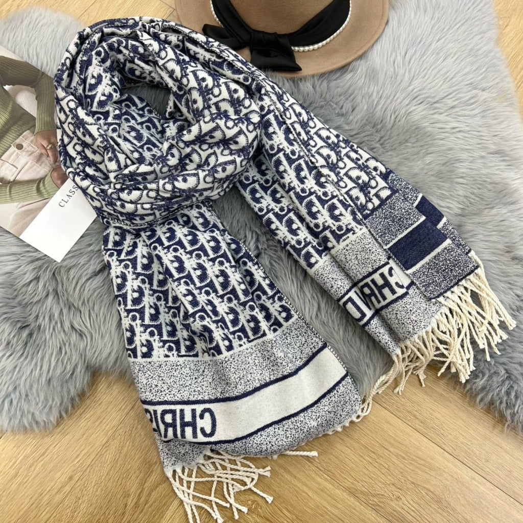 Dior Patterned Fringed Scarf