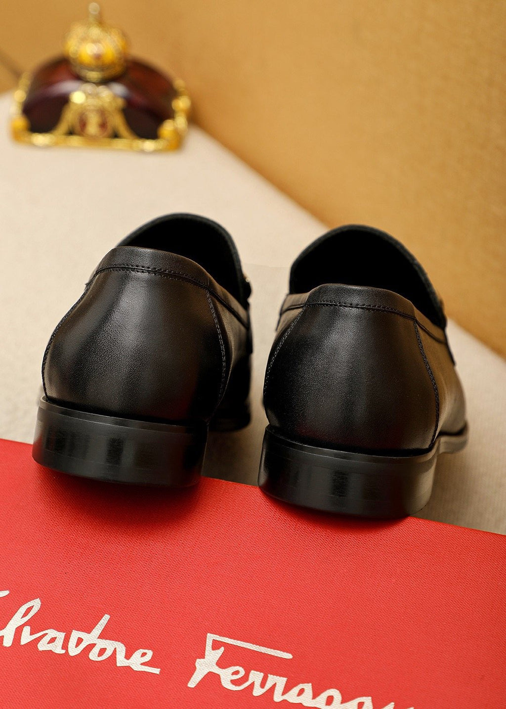 Ferragamo Silver-Tone Ornament Loafers
