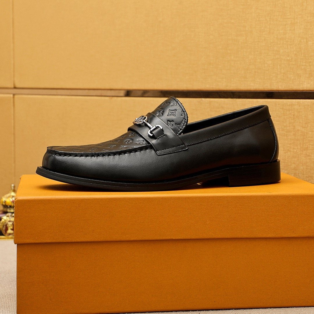 Louis Vuitton Embossed Buckle Loafers - Silver-Tone Vamp Hardware