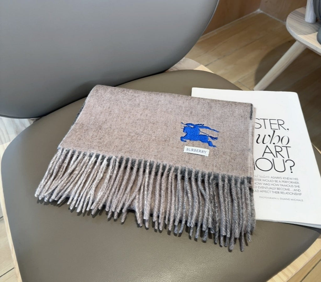 Burberry Reversible Plaid Fringed Scarf