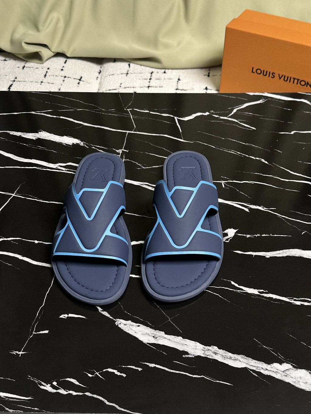 Louis Vuitton Men's V-Detail Slide Sandals