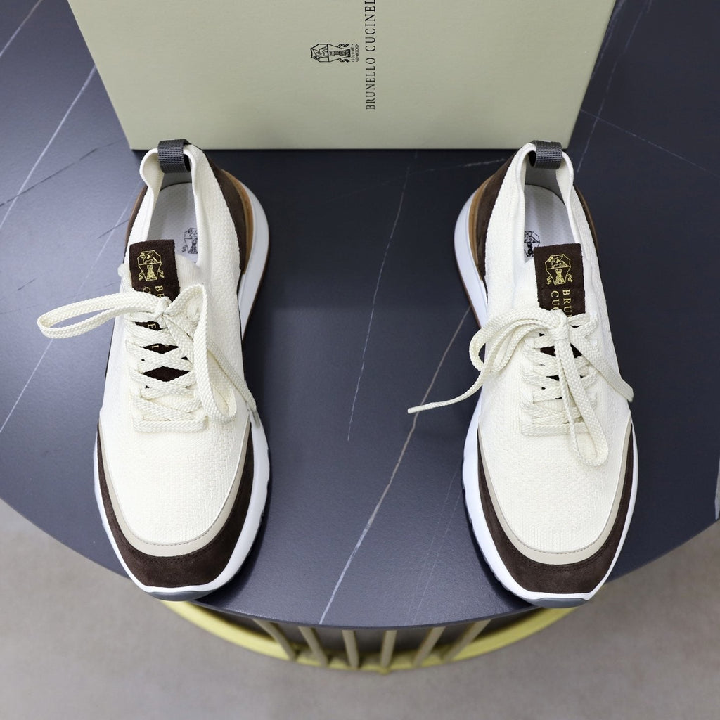 Brunello Cucinelli Knit Low-Top Sneakers - Heel Pull Tab