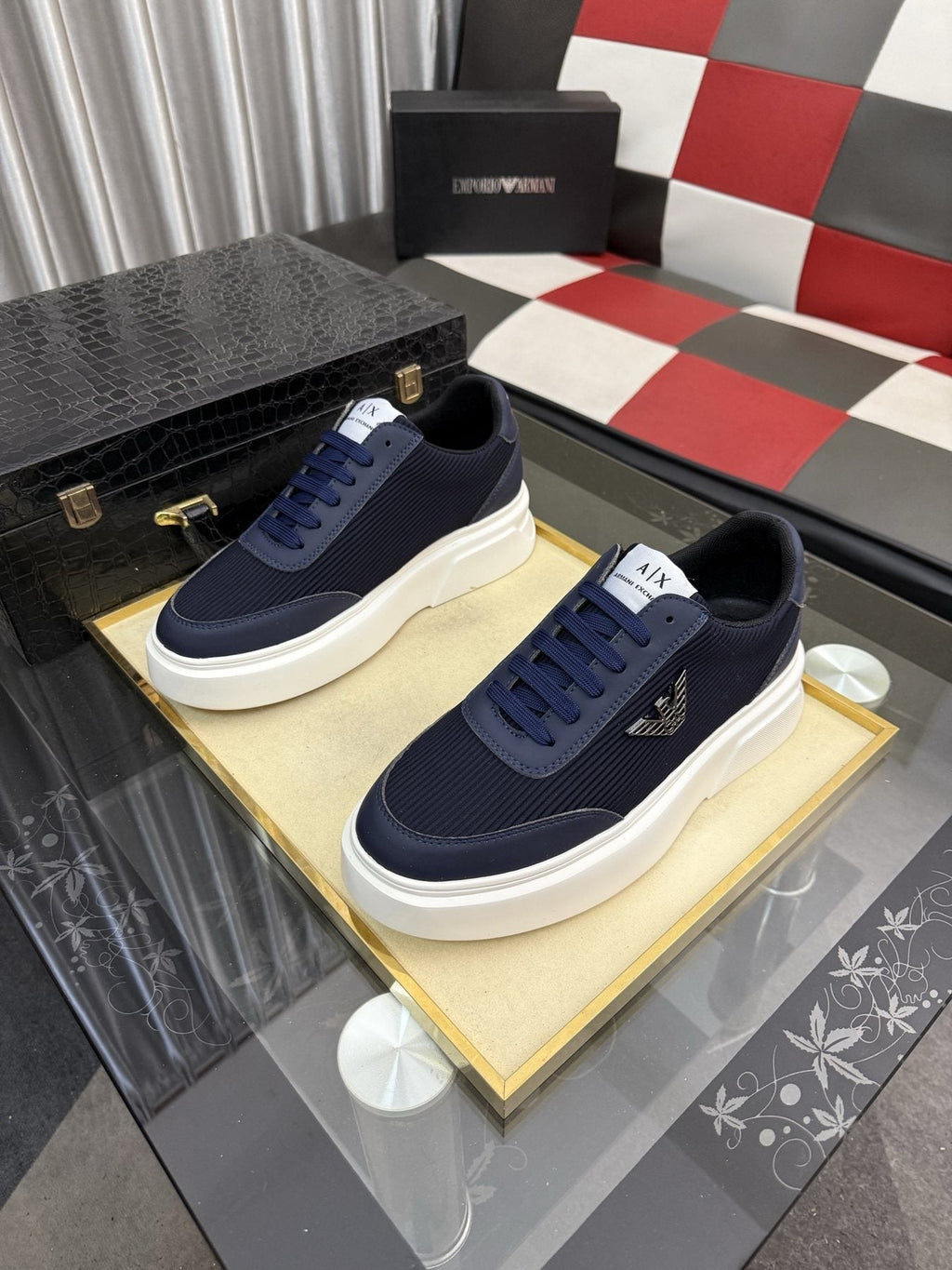 Armani Exchange Mesh Panel Sneakers