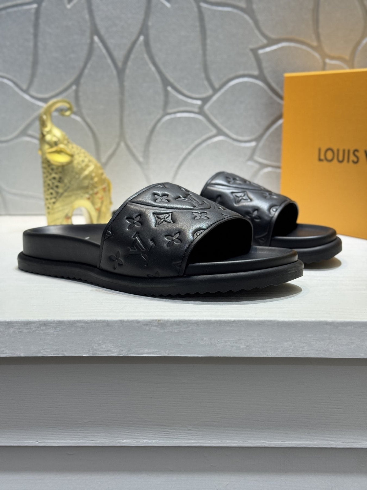 Louis Vuitton Embossed Slide Sandals