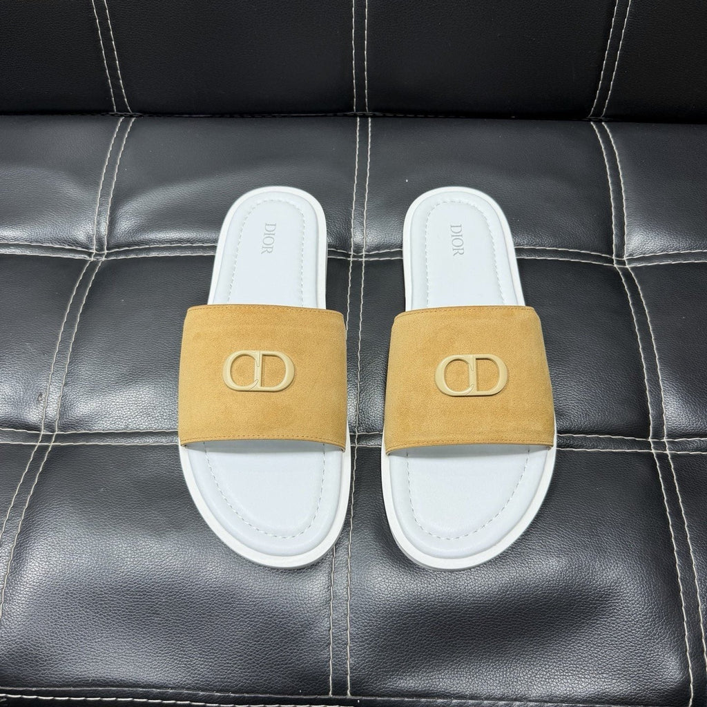 Dior Men's Emblem Strap Slide Sandals