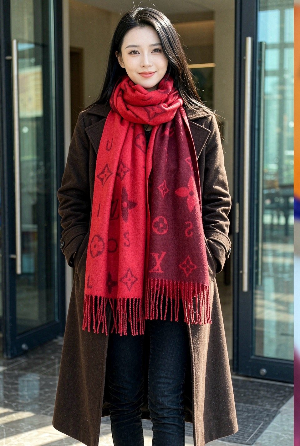 Louis Vuitton Reversible Monogram Wool Scarf