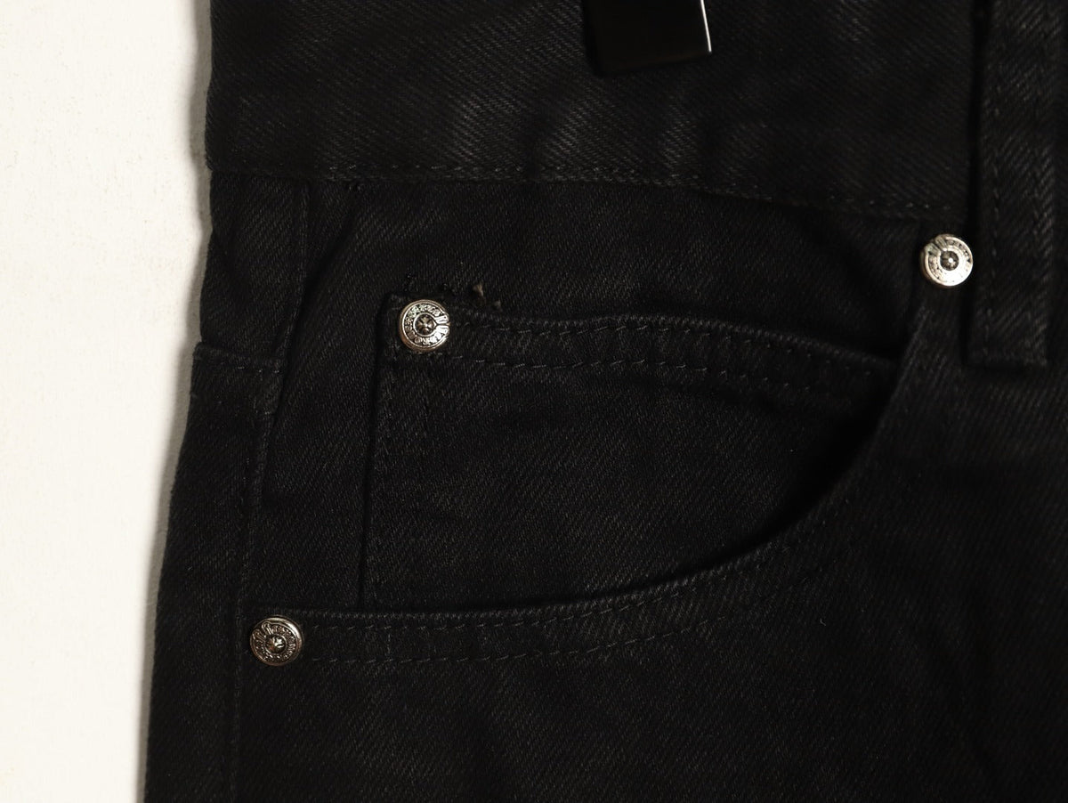 Chrome Hearts Cross-Motif Jeans with Back Lettering - Black/Blue