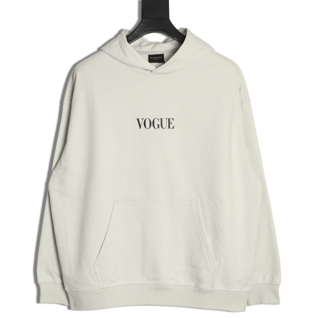 Balenciaga Vogue-Print Tower Graphic Hoodie - Ivory